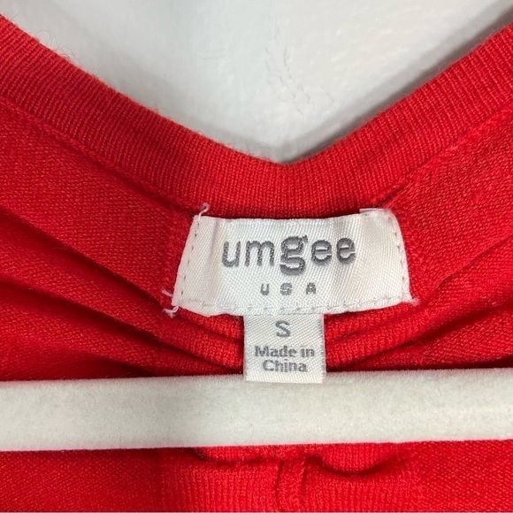 Umgee Open Front Red Cardigan Drop Sleeve Top Size Womens Small - Picture 7 of 9